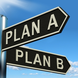 Plan A or B Choice Showing Strategy Change Or Dilemas